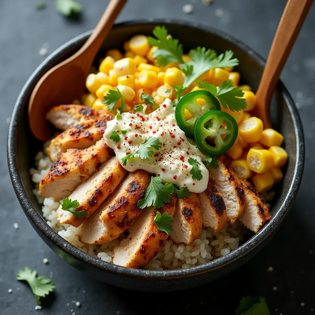 Street Corn Chicken Rice Bowl